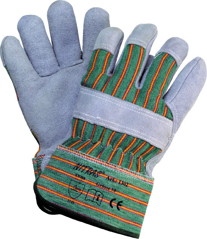 Комбіновані рукавички з яловичого спилку NITRAS 1302 Розмір 8